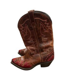 Laredo Women’s Cowboy boots brown and red Sz.7